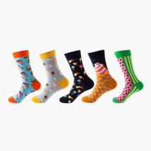 Anysox 5 Pairs One Size 5-11 Mixed Color Set Christmas Socks Cotton Fashion  - £23.90 GBP