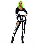 Leg Avenue Women\&#39;s Spandex Printed Glow In The Dark Skeleton Catsuit Bl... - $139.04 CAD
