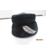 Vintage BLACK WPL 100% Wool Made In USA Dress Hat W/ Sequins, &amp; netting - £16.07 GBP