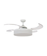 Fanaway Fraser 48-inch White and Transparent AC Ceiling Fan with Light - $378.91