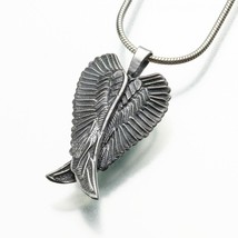 Antique Sterling Silver Angel Wings Pendant Funeral Cremation Urn for ashes - £169.91 GBP