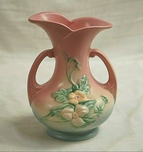 Hull Art Pottery Wildflower Vase Pink &amp; Blue Pastel Floral Design W-8 7-1/2&quot; USA - £38.65 GBP