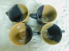 Lot of 4 Sango Tea Coffee Cup Mugs Gold Dust Black Discontinued #5022 - £19.38 GBP