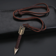Handmade Leather Wrapped Metal Arrow Adjustable Necklace  jl675  gold ar... - €8,17 EUR