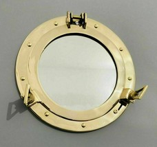 Porthole wall decor Nautical brass marine porthole-window ship round mirror  - £71.94 GBP