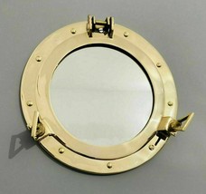 Porthole wall decor Nautical brass marine porthole-window ship round mirror  - £67.22 GBP