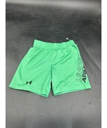 Boy UNDER ARMOUR Size 2T Athletic Shorts Green Logo Pull On Elastic Waist - $7.92