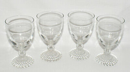 Vtg Anchor Hocking Water Juice Goblets 4pcSet Clear Drinking Glasses Bubble Feet - £19.61 GBP