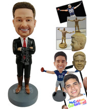 Personalized Bobblehead Good looking cowboy coorporat man, ready to roll with cr - £71.89 GBP