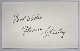 Florence Stanley (d. 2003) Signed Autographed Vintage 3x5 Index Card - $14.00