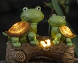 Garden Statue Turtles Figurine - Cute Frog Face Turtles Animal Sculpture... - $62.99