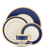 Elegant Lenox Independence Blue White And  24 Karat  Gold Accent  5-Piec... - $5,120.62 MXN