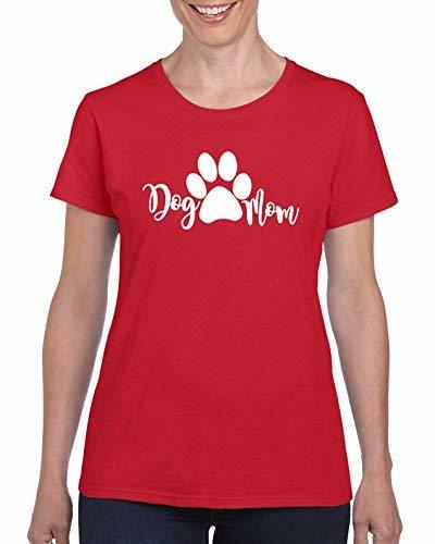 StickerDad Dog Mom V3 Custom T-Shirt by (Unisex XL, Red) - $13.85