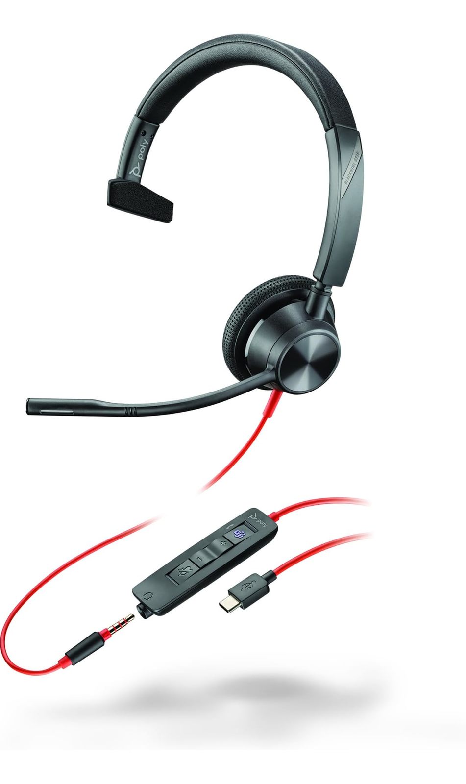 Poly Blackwire 3315 - Blackwire 3300 Series - Headset - On-Ear - Wired -... - $88.95