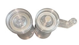 Clear Acrylic Salt & Pepper Grinder Set 4.25" High - Manual Hand Crank Mill vtg image 7