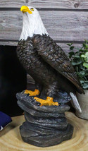 9&quot;H Realistic American Pride Majestic Bald Eagle Perching On Cliff Rock ... - £21.96 GBP