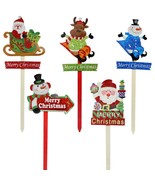 28&quot; Merry Christmas Yard Stake Santa Sled Snowman Lawn Garden Holiday De... - $470.09 MXN+