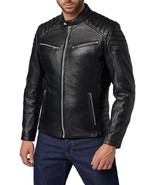 Mens Leather Jacket Stylish Genuine Lambskin Motorcycle Bomber Biker Jac... - $161.21 CAD
