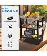 Stainless Steel Outdoor Grill Cart Food Prep Trolley Patio Dining Table ... - €86,85 EUR