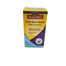 Nature Made Hair Skin and Nails with Biotin 2500 mcg, 60 Softgels EXP 03/2024 - $9.89