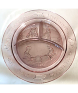 Tiara Amethyst Nursery Rhyme Child&#39;s Glass Divided Plate Made in USA Vin... - $32.06 CAD