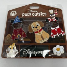 DISNEY PETS OUTFITS LADY DOG 5 PIN SET SORCERER MINNIE COSTUME MOPS DAISY - $35.32