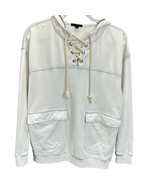 J.Crew Womens Hoodie Sweatshirt White XS Pockets Tie Front Oversize Naut... - £19.39 GBP
