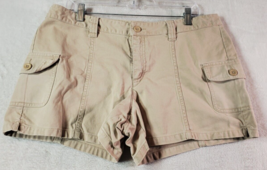Old Navy Cargo Shorts Womens Size 14 Tan 100% Cotton Pockets Casual Flat Front - £5.99 GBP
