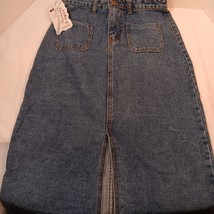 Vintage Straight Split Hem Moest Denim Blue Jean Skirt Size: Med NWT 90&#39;s - £22.42 GBP
