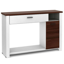 48 Inch Console Table with Drawer and Cabinet - £186.03 GBP