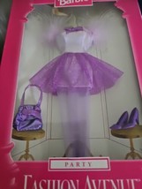 1997 Barbie Fashion Avenue Party Purple Sparkly Dress, Purse, Shoes 1815... - $29.65