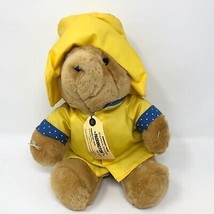 VTG Paddington Bear 13&quot; Darkest Peru EdenToys Plush Yellow Raincoat Hat Teddy - $27.71