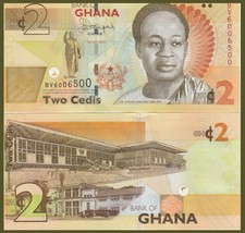 Ghana P37Ad, 2 Cedi, Nkrumah, gold bars / Parliment see UV &amp; W/M images,... - $2.88