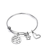 Quote Bracelet Stainless Steel Bangle Animal Lover Shelter Worker Paw Je... - $27.98
