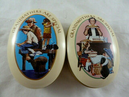 Grandmothers & Grandfathers are special Set of 2 Oval Shaped Tins 1983 Avon gift - $7.90