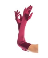 Bridal Prom Costume Adult Satin Gloves Burgundy Solid Opera Length New P... - $239.11 MXN