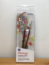 NEW/SEALED Princeton Heritage Systhetic Sable Watercolor Brush - 3pc - £15.17 GBP