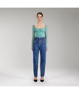 NWT Self-Portrait Green Powermesh Ruched Top Size UK 6 US 2 - $122.50