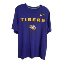 Nike Dri Fit Womens Shirt Size Medium M Purple Gold Short Sleeve Geaux T... - $20.47