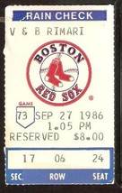Toronto Blue Jays Boston Red Sox 1986 Ticket Wade Boggs Dwight Evans Hr - £2.39 GBP