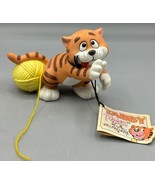 Vtg 80s Tabby Toons By Willoughby Cat Figurine With Yarn Cmon Have a Ball - $17.32