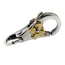 Authentic Trollbeads Silver &amp; 18K Gold 40101 Golden Flower Lock RETIRED - £156.87 GBP