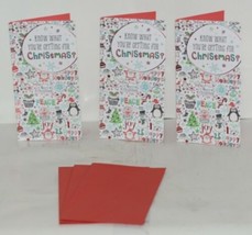 Hallmark XMH 418 1 Holiday Fun Christmas Gift Card Holder Package 3 - £4.71 GBP