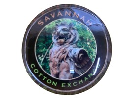 Savannah Cotton Exchange Round Glass Fridge Magnet - $6.99