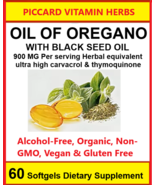Oil of Oregano Softgels,2 in 1 900 mg Oil of Oregano with Black Seed Oil... - $9.85