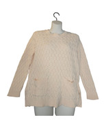 Jeanne Pierre Womens Large Pale Peach Sweater Cotton Long Sleeve Pockets... - $27.99 CAD