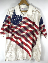 American Flag Polo Shirt Size XL Mens Declaration of Independence Knit P... - £43.71 GBP