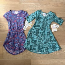 LuLaRoe Girl&#39;s Mae &amp; Adeline Dresses sz 2 NWT - £24.67 GBP