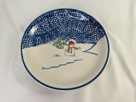 Thomson Pottery Snowman Dessert Salad Plate Almost 7.75 Inch - $5.95