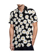 Mondxflaur Daisy Button Down Shirts for Men Short Sleeve Pocket Casual - $36.39 CAD